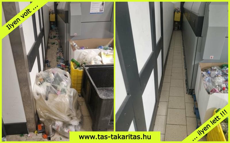 Üvegvisszaváltó takarítása